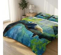 Vert Douce Édredon Couette 240x220 cm, Forêt Branches Panda Légère pour Lit - Lavable en Machine Chaude Couverture 4 Saisons Courtepointe pour Enfants Filles Garçons Adolescents