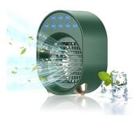 Vert Mini Climatiseur Portable, Climatiseur Mobile Sans Évacuation, Ventilateur Silencieux Chambre, Climatiseur Mobile Silencieux, Clim Portable Rechargeable USB Petit Humidificateur Air 3600mAh 4 en