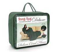 Vert Snug Rug Deluxe Couverture avec Manches Couverture à manches en polaire Plaid à Manche - Plaid Polaire avec Manche Femme Homme 260gsm luxueuse pour adulte Couverture Canape TV Hiver avec Poches Portables