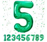 Vert5 Ballon d'anniversaire chiffres 5 ans | vert Ballon Helium 5 ans ballons 40" - Décoration d'anniversaire de 101 cm Deco，Décoration de Ballons Géants pour Mariages Party et Anniversaires Fête