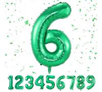Vert6 Ballon d'anniversaire chiffres 6 ans | vert Ballon Helium 6 ans ballons 40" - Décoration d'anniversaire de 101 cm Deco，Décoration de Ballons Géants pour Mariages Party et Anniversaires Fête