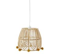 Abat-jour pour suspension pompons en rotin marron TU