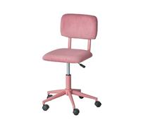 Chaise de bureau à roulettes enfant en velours rose TU