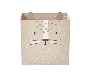 VERTBAUDET Corbeille en carton pliable Tigre beige TU