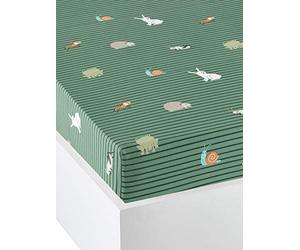 VERTBAUDET Drap-Housse Enfant Bio Coton Bio Évolutif Vert 90X200