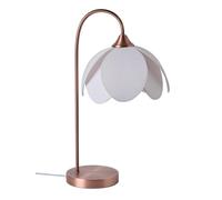 Lampe à poser abat-jour fleur pied métal beige TU