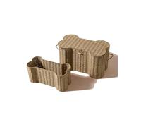 VERTBAUDET Lot 2 Coffres Jouets Corde Forme Os Beige TU