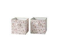 VERTBAUDET Lot De 2 Bacs De Rangement Imprimé Viscose rose imprimé TU