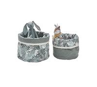 VERTBAUDET Lot De 2 Petits Paniers De Rangement Réversibles beige TU
