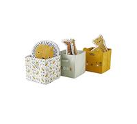 VERTBAUDET Lot de 3 bacs de rangement animaux HANOÏ BLANC TU