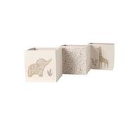 VERTBAUDET Lot de 3 bacs de rangement BABYLON beige TU
