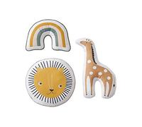 Lot de 3 coussins animaux TANZANIE miel TU