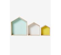 VERTBAUDET Lot De 3 Étagères Maison Bois Bois/Multicolore TU