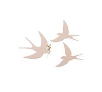 VERTBAUDET Lot de 3 hirondelles murales ROSE CLAIR UNI TU