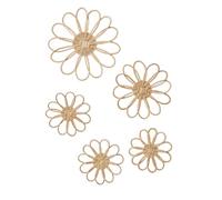 Lot de 5 fleurs murales en rotin TU