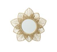Miroir Fleur en corde de papier beige TU