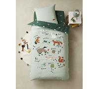VERTBAUDET Pack Housse de Couette + taie d'oreiller Enfant en Coton Bio* Classe Verte Vert 140X200 63X63