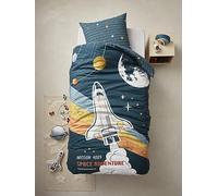 VERTBAUDET Parure Enfant Housse de Couette + taie d'oreiller avec Coton recyclé Space Adventure Multicolore 140X150 63X63
