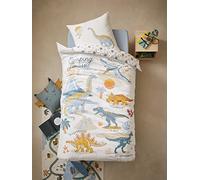 VERTBAUDET Parure Enfant Jurassic Camp Blanc imprimé 140X200 50X75