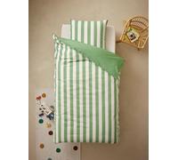 VERTBAUDET Parure Housse de Couette et taie d'oreiller avec Coton recyclé TRANSAT rayé Vert 200X200 63X63