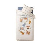 VERTBAUDET Parure Housse de Couette + taie d'oreiller Enfant Musique LEXIQUE avec Coton recy lanc imprimé 140X200 63X63
