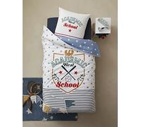 VERTBAUDET Parure Housse de Couette + taie d'oreiller Enfant Academic écru 140X200 63X63