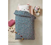 Parure housse de couette + taie d'oreiller enfant CHAT WAOU bleu / multicolore 140X200 50X75