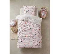 VERTBAUDET Parure Housse de Couette + taie d'oreiller Enfant Coeurs en Fete Rose/Multicolore 140X200 50X75