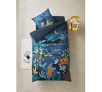 VERTBAUDET Parure Housse de Couette + taie d'oreiller Enfant Jungle Night Bleu/Multicolore 140X200 63X63