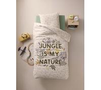 VERTBAUDET Parure Housse de Couette + taie Oreiller Enfant Green Jungle, avec Coton recyclé Vert imprimé 140X200 63X63