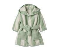VERTBAUDET Peignoir de bain Bébé rayures TRANSAT capsule famille, avec coton recyclé rayé vert 18M(81CM)