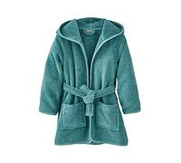 Peignoir de bain enfant uni à capuche, personnalisable vert foncé 4A