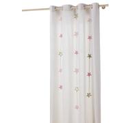VERTBAUDET Rideau Guirlande À Oeillets Tamisant Étoiles Coton Rose 135X180