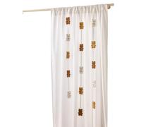 VERTBAUDET Rideau Tamisant Guirlande Ourson Coton Beige 135X240