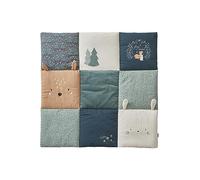 VERTBAUDET Tapis de sol/fond de parc patchwork coton et velours BROCÉLIANDE vert imprimé 100X100