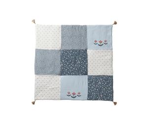 VERTBAUDET Tapis de Sol/Fond de Parc Patchwork India Bleu imprimé 100X100