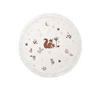 VERTBAUDET Tapis Rond écureuil à Pompons Princesse Nature écru/Multicolore TU