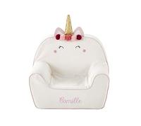 Fauteuil en mousse personnalisable Licorne blanc TU