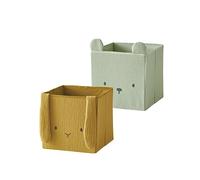 VERTBAUDETLot de 2 bacs de Rangement Animaux Gaze de cotonlot jauneTU