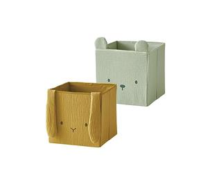VERTBAUDETLot de 2 bacs de Rangement Animaux Gaze de cotonlot jauneTU