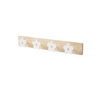 VERTBAUDETPatère en bois avec 4 fleurs blancTU