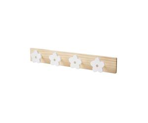 VERTBAUDETPatère en bois avec 4 fleurs blancTU