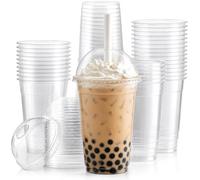 Vertduree Gobelets Réutilisables avec Couvercles Dôme 355ml, Lot de 20 | Gobelets Pour Smoothies, Bubble Tea, Milkshakes, Jus, Café Glacé et Boissons Froides Professionnelle
