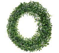 Vertes Couronne de Feuilles Artificielles, Décoration Réutilisable | Aspect Réaliste et Forme Naturelle, Plastique Vert, pour Porte et Mur, Entrée, Mariage, Intérieur ou Extérieur