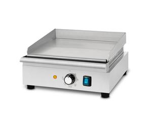 VERTES Plaque à griller Plaque de cuisson Plancha Gril électrique 1400W en acier inoxydable Surface de cuisson lisse 32x26cm, Thermostat, Température 50-300°C