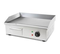VERTES Plaque à griller Plaque de cuisson Plancha Gril électrique 3000W en acier inoxydable Surface de cuisson plate 55x35cm, Thermostat, Température 50-300°C