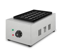 VERTES Takoyaki Machine Electrique Appareil a Takoyaki 2000W Acier Inox, Thermostat, Température Réglable en Continu Jusqu'à 300 °C, Plaque de Gril en Fonte Anti-Adhésive, 28 Puits Ronds