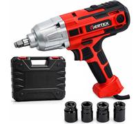 VERTEX hocs électrique, 450 W, puissante et fiable, 400 Nm, 4 douilles et coffret, clé à roue, desserrage et serrage rapides