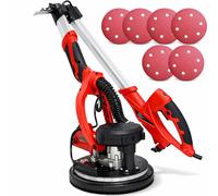 VERTEX, ponceuse pour cloisons sèches, 710 W, disque abrasif de 225 mm, ponceuse à long col pour mastic, aspiration des poussières, sac à poussière, rallonge