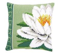 Vervaco Blanc Fleur De Lotus Coussin Point De Croix Kit, Multicolore